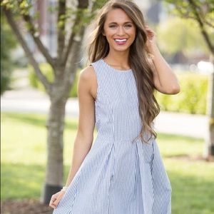 Pink Lily Beachwalk Seersucker Dress